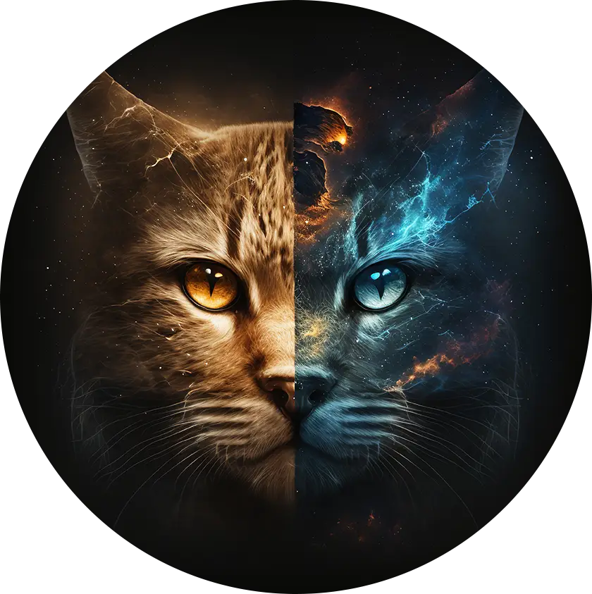 Gemini Icon for cats as zodiacs